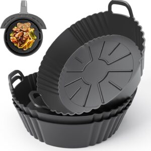 Round Silicone Air Fryer Liners 3 Pack 4-5.3QT for Ninja AF101161