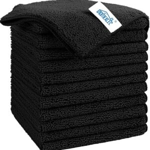 HOMEXCEL Black Microfiber Cleaning Cloth, Microfiber Towels for Car, 12 PK